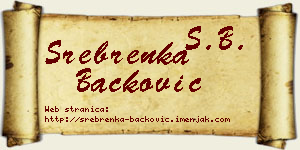 Srebrenka Backović vizit kartica